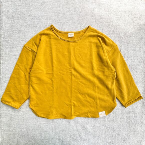NEW Maus Girl's Organic Cotton Golden Yellow Oversized Top 7 - Picture 1 of 5